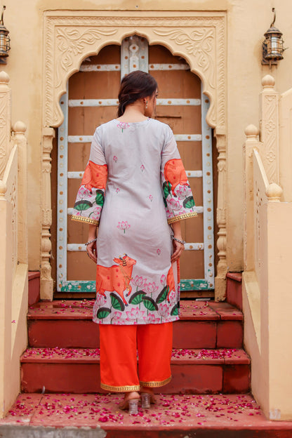 Amber Pichwai Chanderi Kurta Co-ord Set