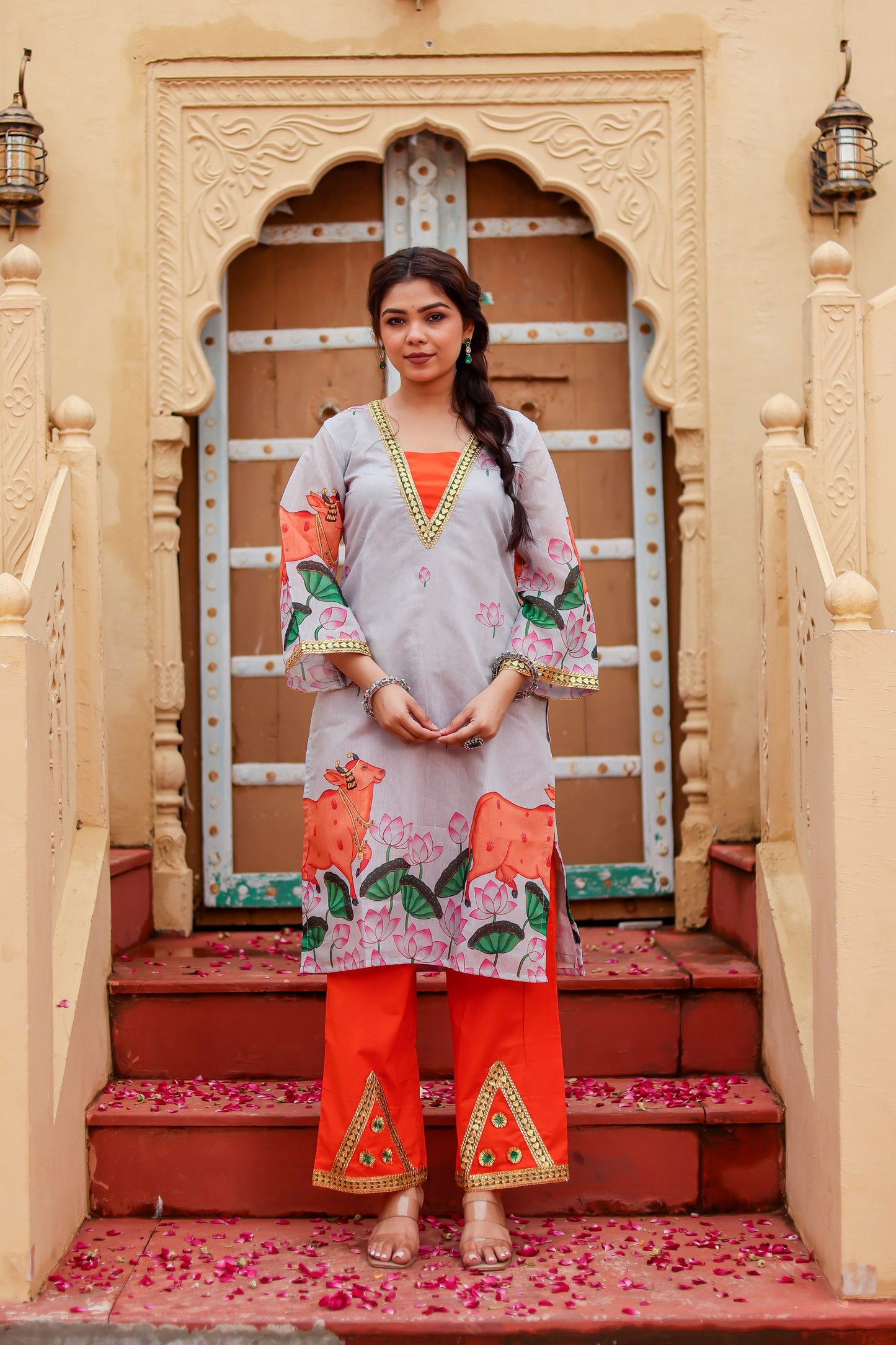 Amber Pichwai Chanderi Kurta Co-ord Set