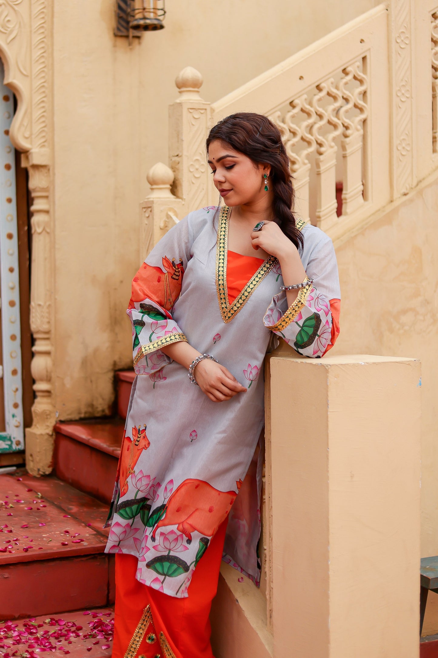 Amber Pichwai Chanderi Kurta Co-ord Set