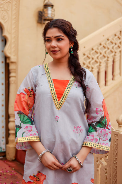Amber Pichwai Chanderi Kurta Co-ord Set