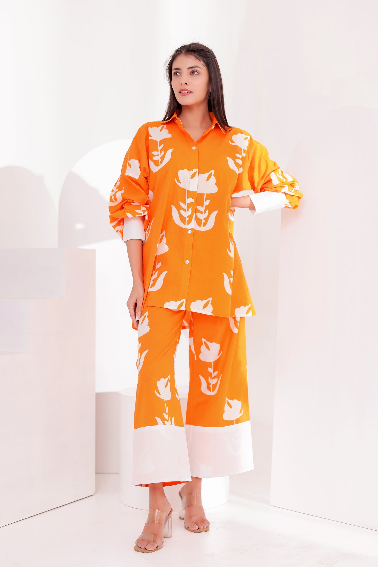 Evara Orange  Co-ord Set