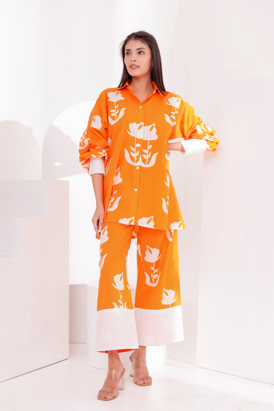 Evara Orange  Co-ord Set