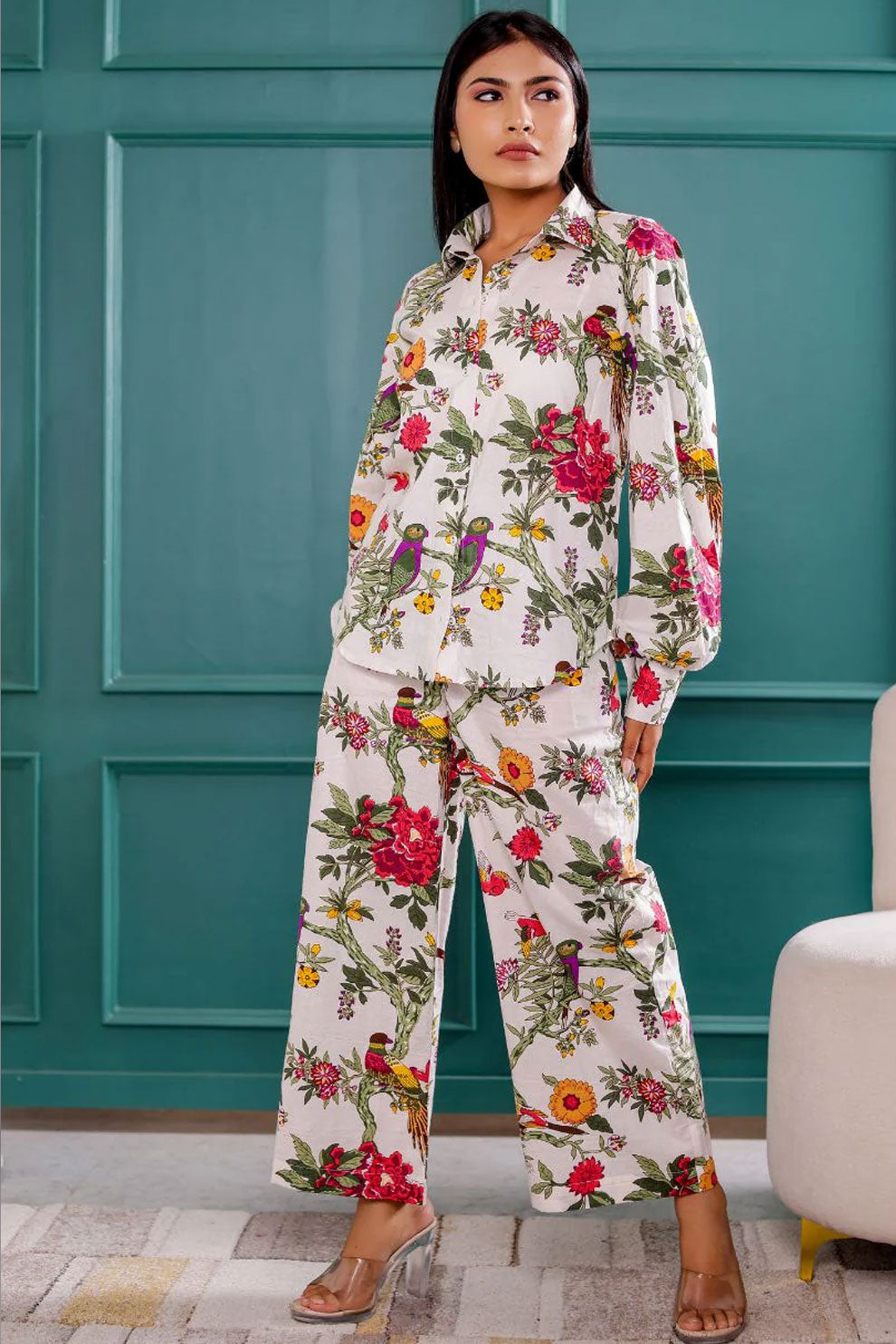 White Oriole Printed Co-ord Set