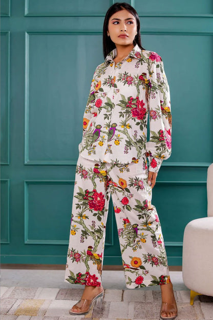 White Oriole Printed Co-ord Set