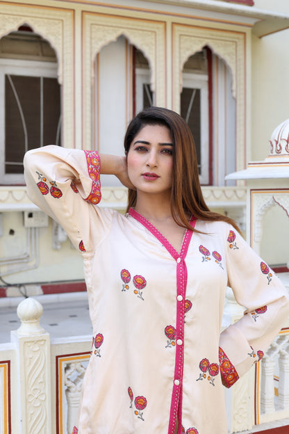 Queen Annes Laces Hand Block Co-ord Set