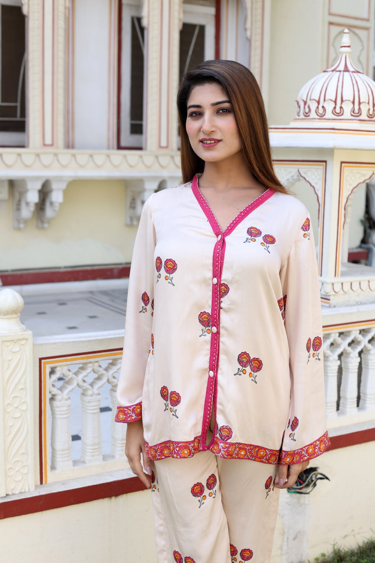 Queen Annes Laces Hand Block Co-ord Set