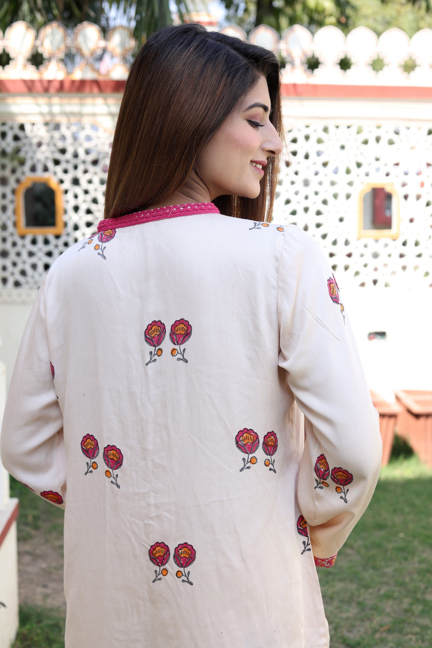 Queen Annes Laces Hand Block Co-ord Set