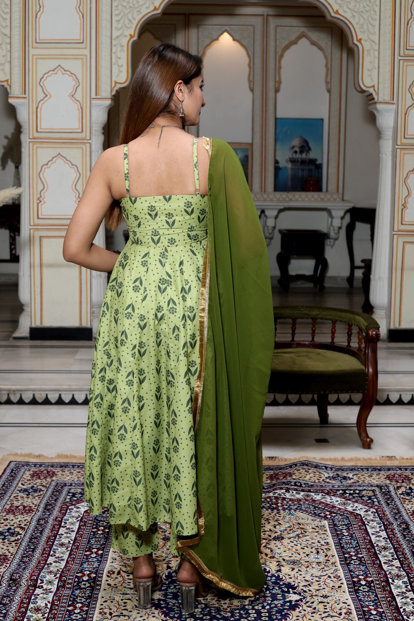 Pom Pom Floral Kalidar Suit Set