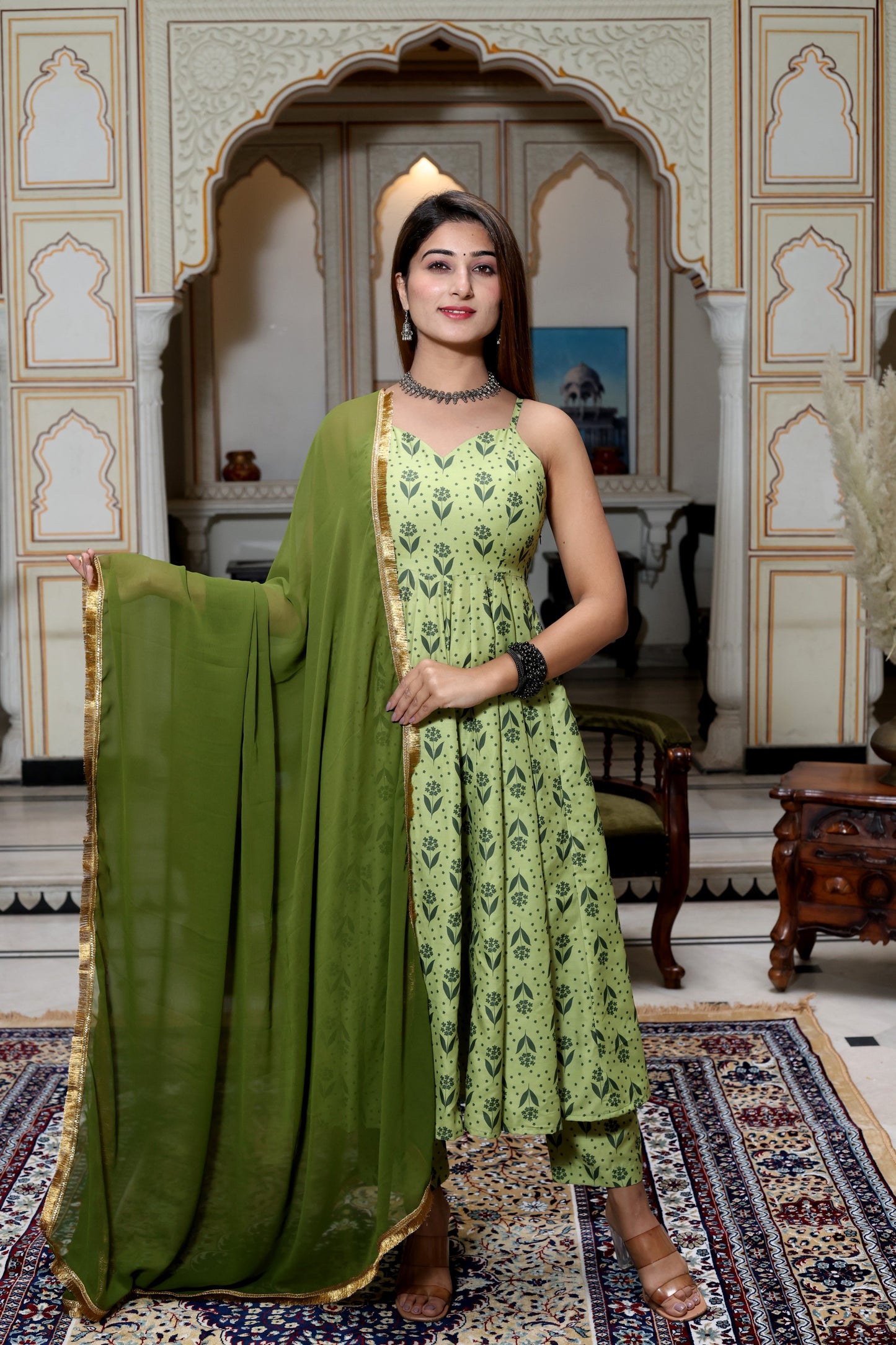 Pom Pom Floral Kalidar Suit Set