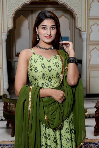 Pom Pom Floral Kalidar Suit Set