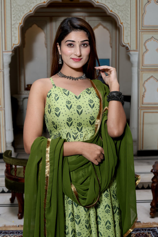 Pom Pom Floral Kalidar Suit Set