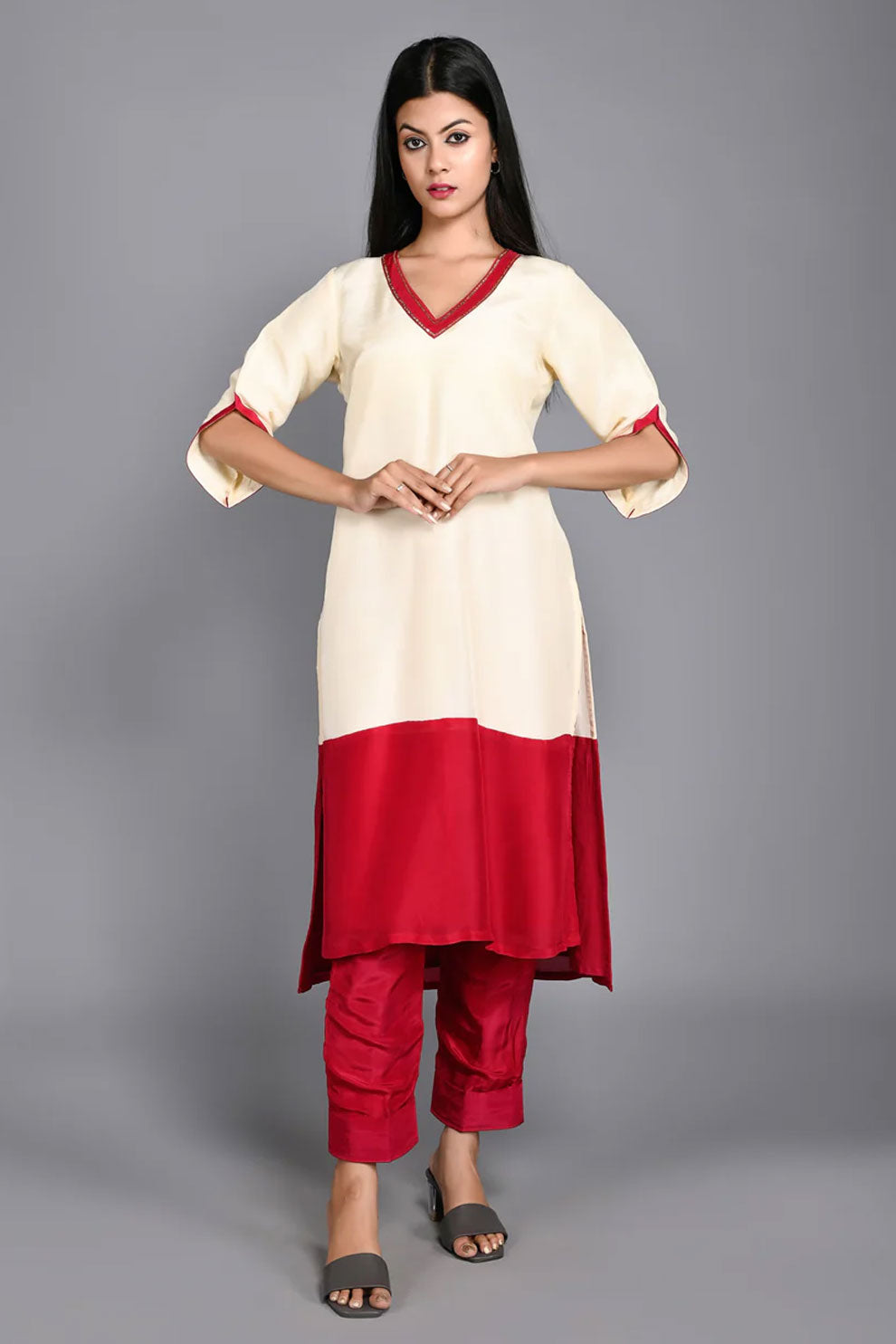 Uppada Dual Tone Ethnic Kurta Set
