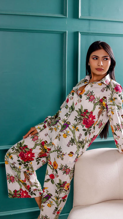 White Oriole Printed Co-ord Set