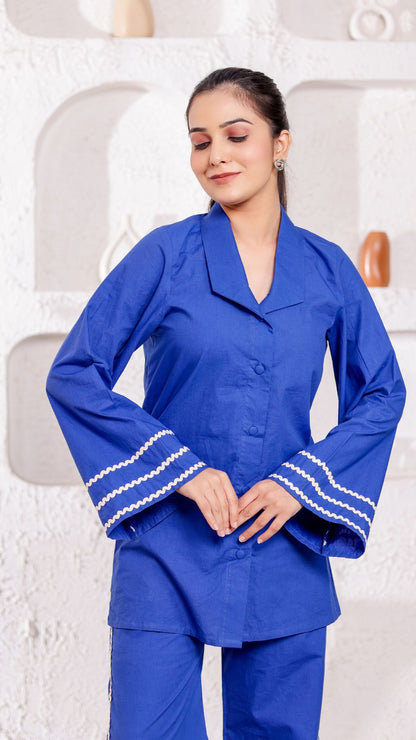 Blue Cotton Co-ord Set