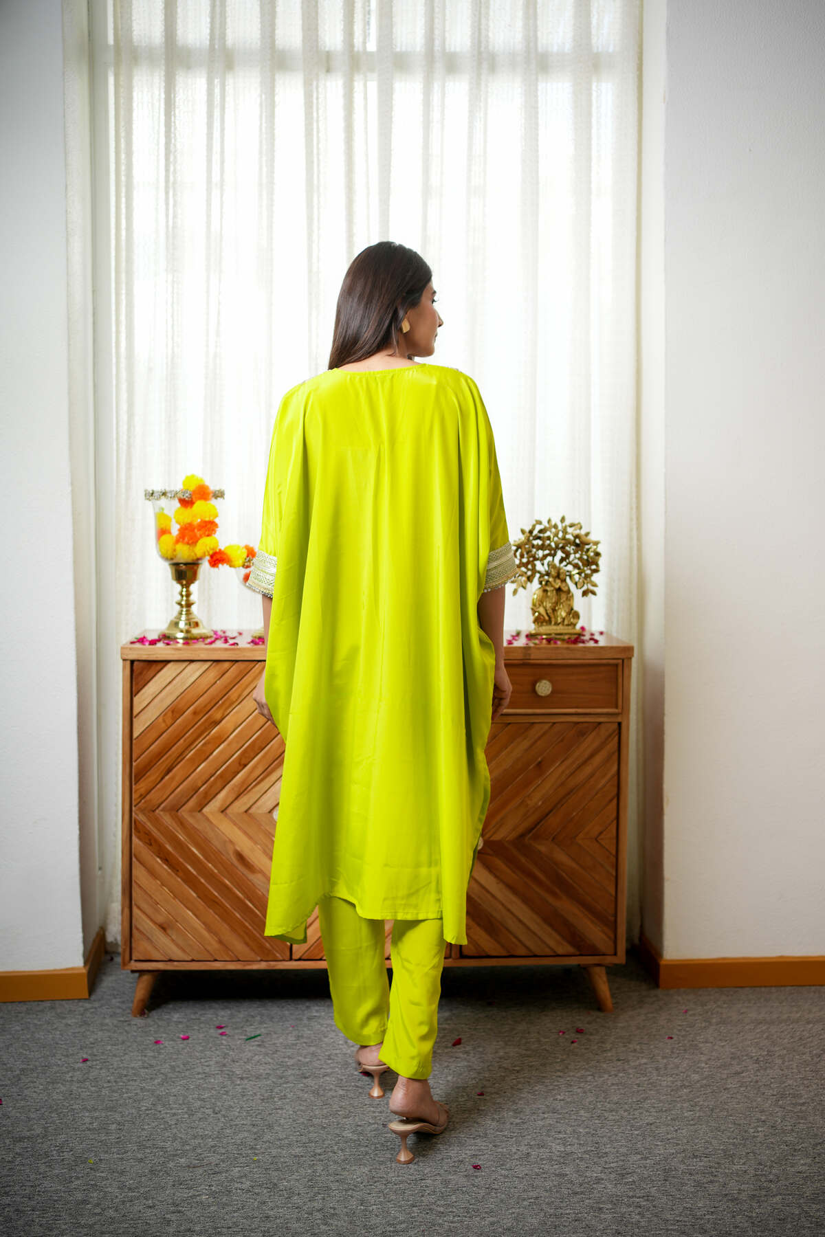 Neon Green Kaftaan Co-ord Set