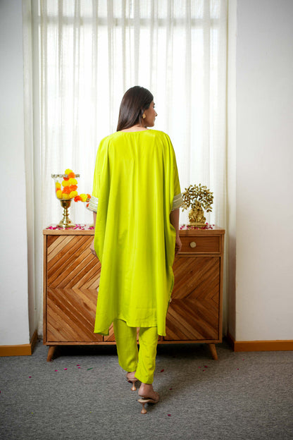 Neon Green Kaftaan Co-ord Set