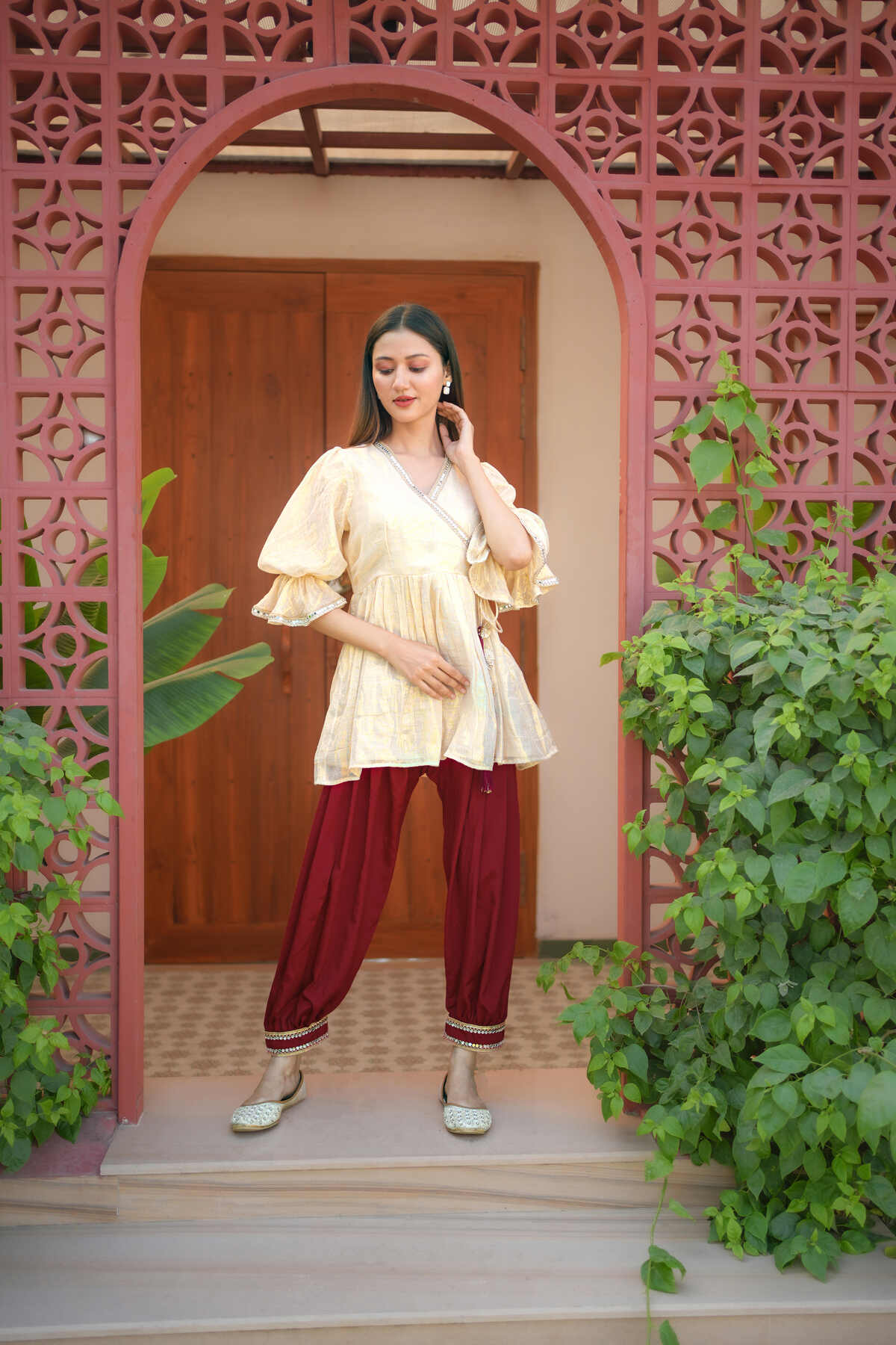 Angrakha Top  With Afghani Pant