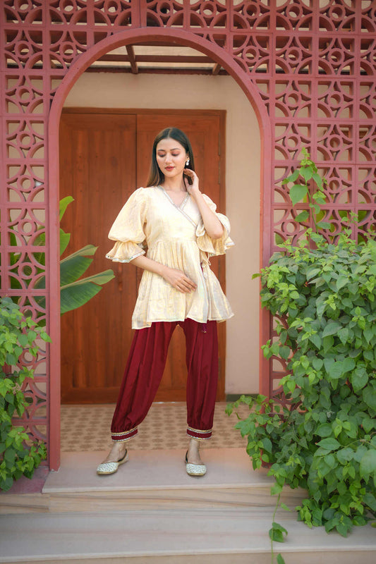 Angrakha Top  With Afghani Pant