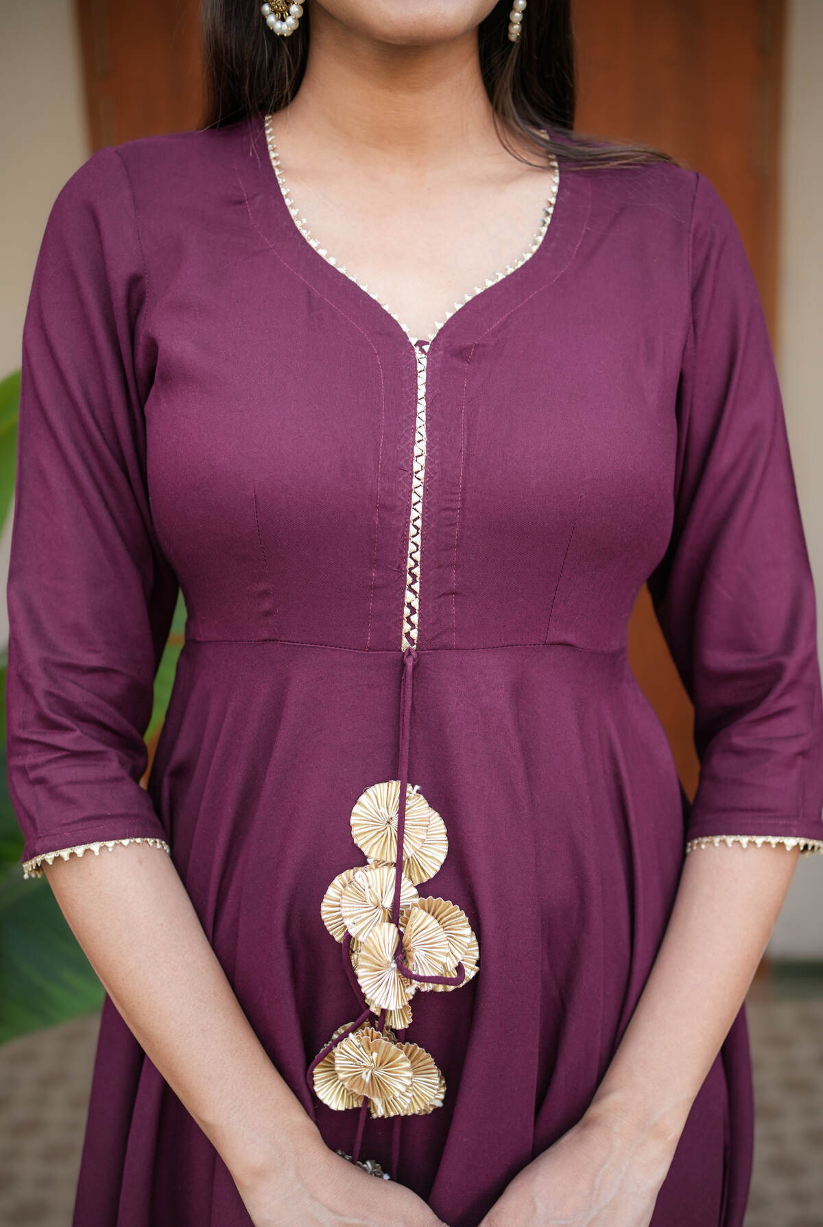 Noor Wine Sharara Set