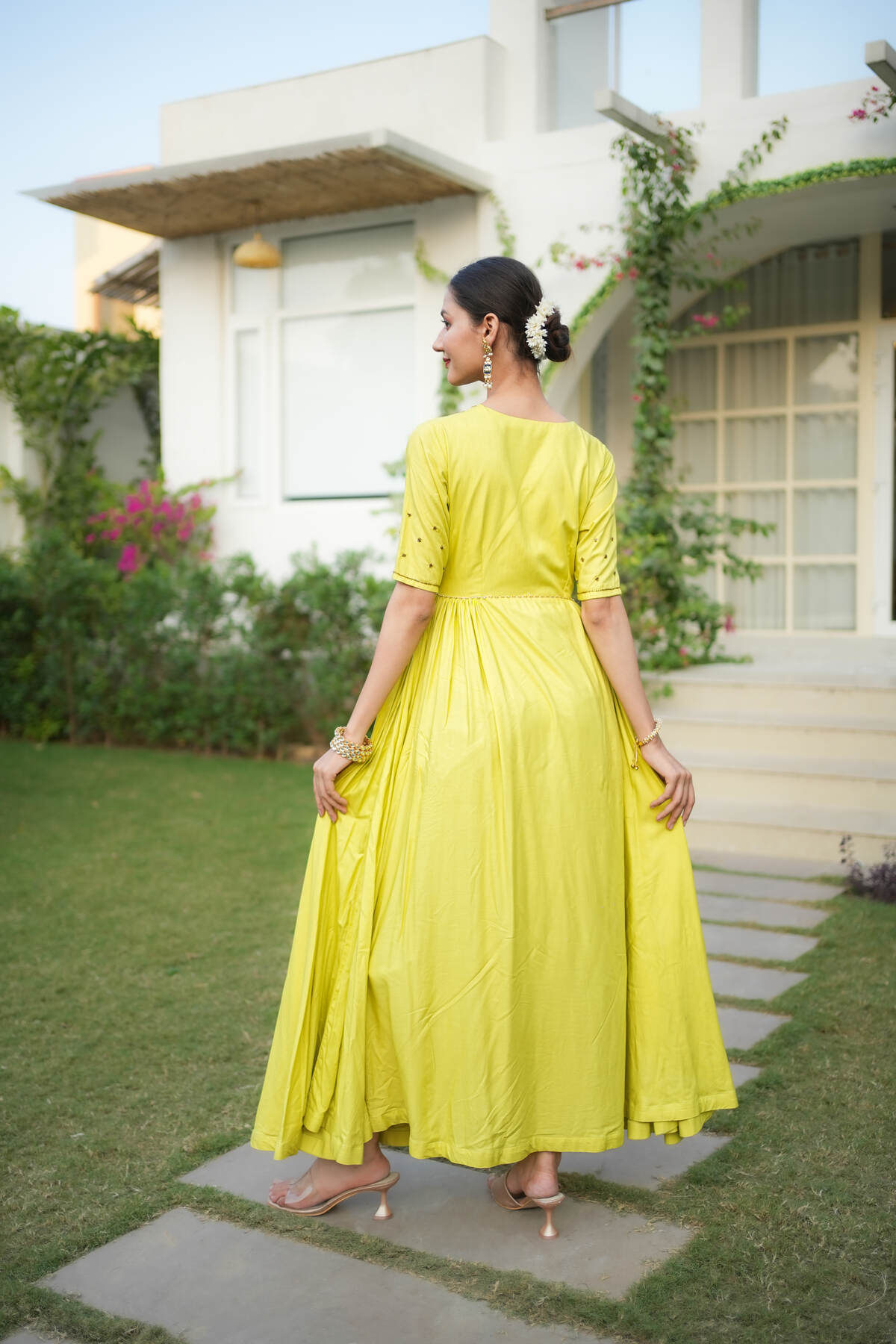 Lemon Yellow Ethnic Dress