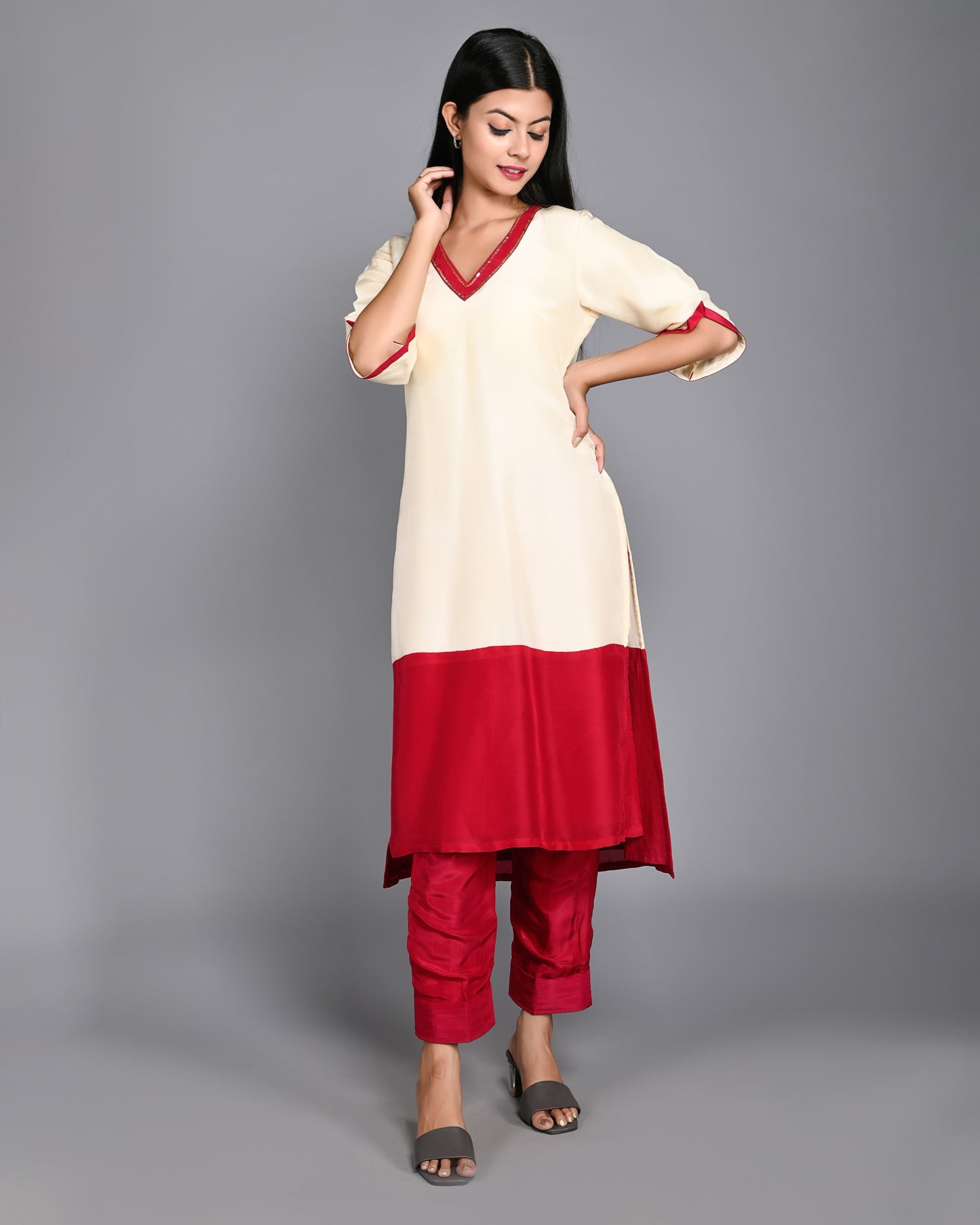 Uppada Dual Tone Ethnic Kurta Set