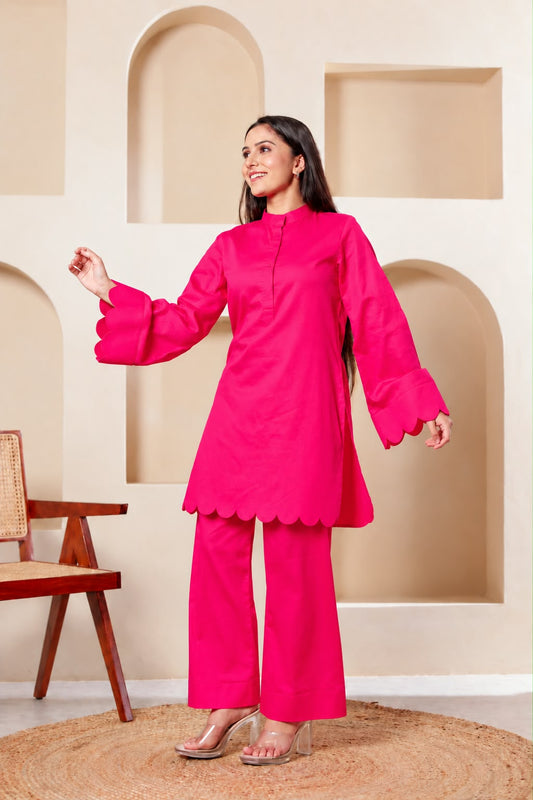 Pink Pakistani Sleeves Co-ord Set